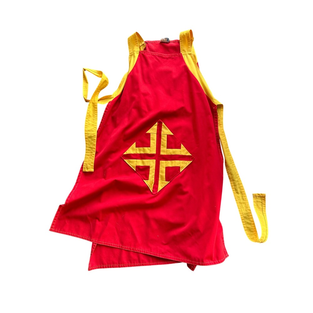 Fishermans Cross of Maine Red Yellow Tabard Apron Ceremonial Costume One Size